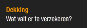 Dekking - Wat valt er te verzekeren?