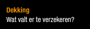 Dekking - Wat valt er te verzekeren?
